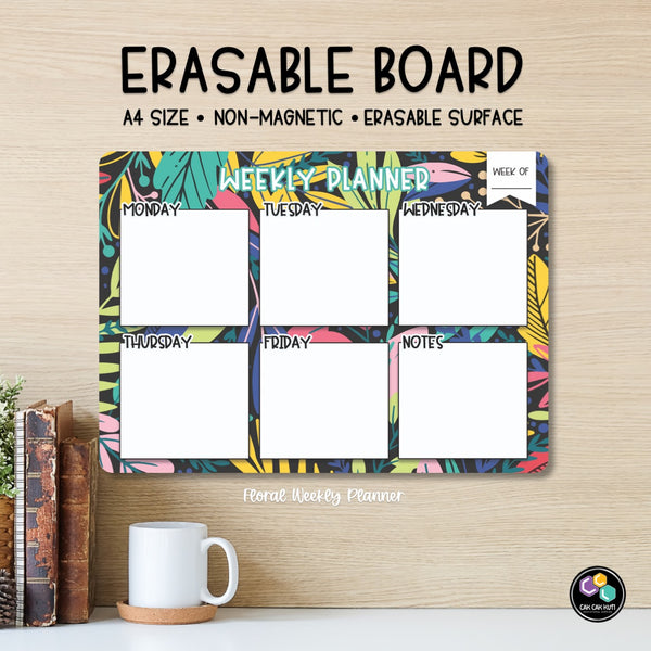 Floral Weekly Planner A4 Erasable Board