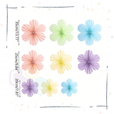 Pastel Flowers Paper Fans Set