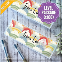 PB014 - Pastel Rainbows Personalised Pencil Box