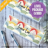 PB014 - Pastel Rainbows Personalised Pencil Box