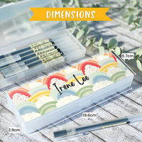 PB014 - Pastel Rainbows Personalised Pencil Box