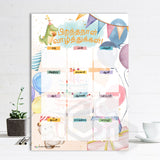 'Watercolours' Birthday Chart (TL)