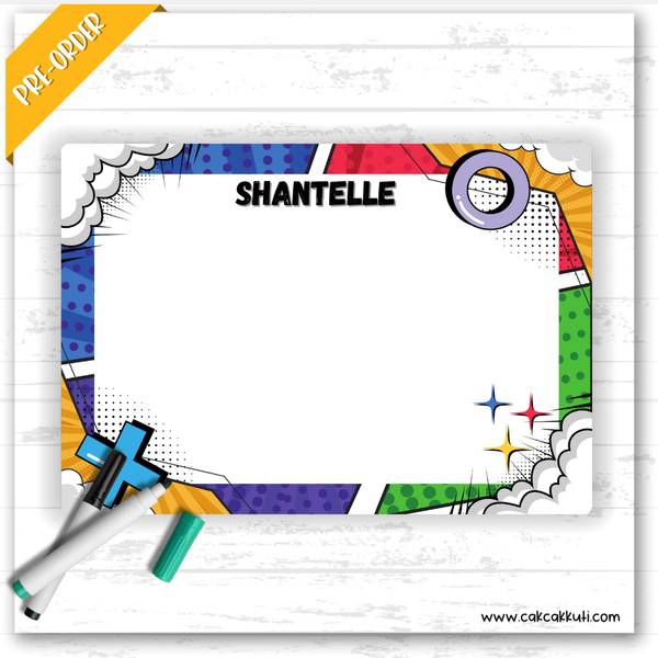 W2546 - Comic Strip Personalised A5 Whiteboard