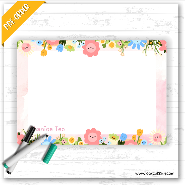 W2549 - Flower Garden Personalised A5 Whiteboard