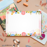 W2549 - Flower Garden Personalised A5 Whiteboard