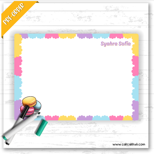 W2552 - Macarons Personalised A5 Whiteboard