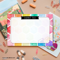 W2554 - Watercolours Personalised A5 Whiteboard
