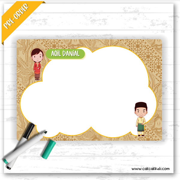 W2558 - Ethnic Edition (Malay) Personalised A5 Whiteboard