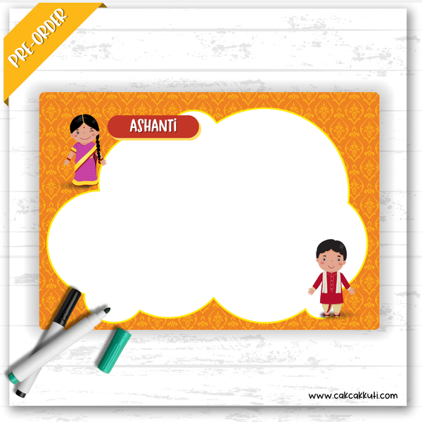 W2559 - Ethnic Edition (Indian) Personalised A5 Whiteboard
