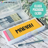PB001 - Yellow Pencil Personalised Pencil Box