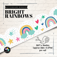 N1006 - Bright Rainbows Noticeboard Borders