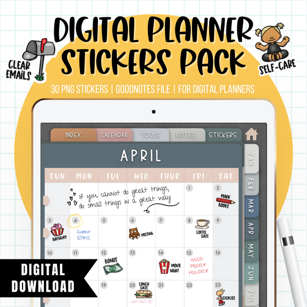 Digital Planner Stickers Pack (Digital Download)