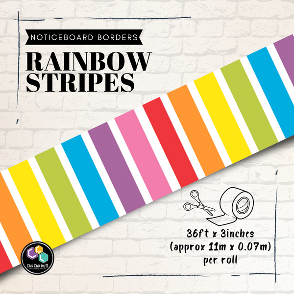 N1002 - Rainbow Stripes Noticeboard Borders
