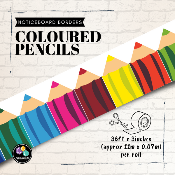 N1004 - Coloured Pencils Noticeboard Borders