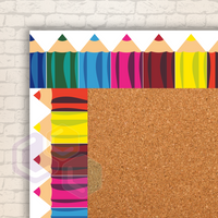 N1004 - Coloured Pencils Noticeboard Borders