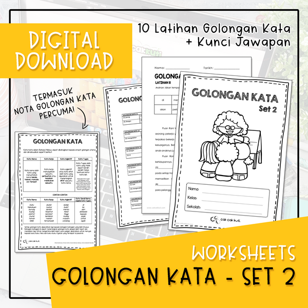 Worksheets - GOLONGAN KATA SET 2 (Digital Download)