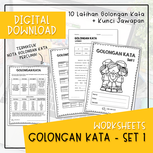 Worksheets - GOLONGAN KATA SET 1 (Digital Download)