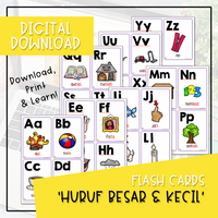 Flash Cards - Huruf Besar dan Kecil (Digital Download)