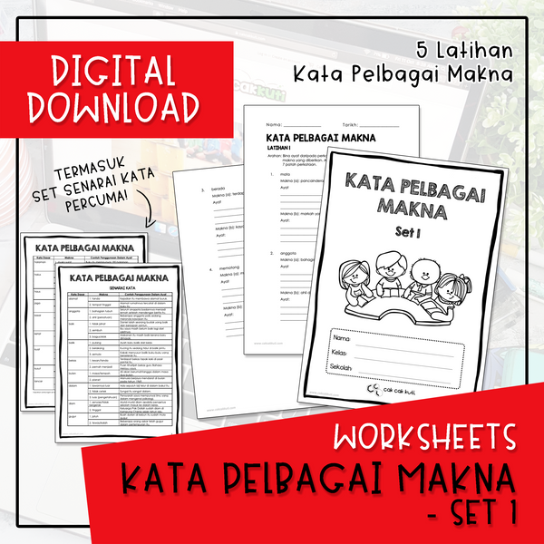 Worksheets - KATA PELBAGAI MAKNA SET 1 (Digital Download)