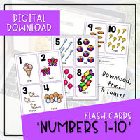 Flash Cards - NUMBERS 1-10 (Digital Download)