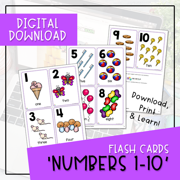 Flash Cards - NUMBERS 1-10 (Digital Download)