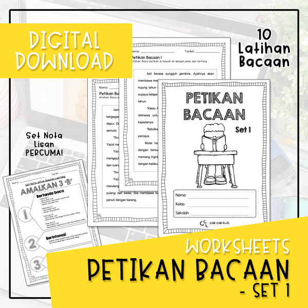 Worksheets - PETIKAN BACAAN SET 1 (Digital Download)