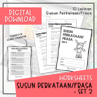 Worksheets - SUSUN PERKATAAN/FRASA SET 2 (Digital Download)