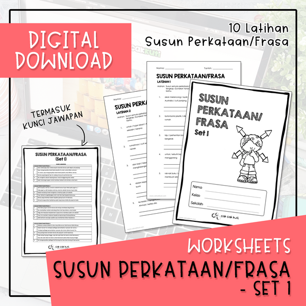 Worksheets - SUSUN PERKATAAN/FRASA SET 1 (Digital Download)