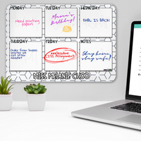 X025 - A4 Erasable Board (Floral Weekly Planner)
