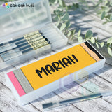 PB001 - Yellow Pencil Personalised Pencil Box