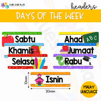 D1001 - Days of the Week Headers (Malay)