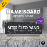 QT015 - PERSONALISED NAME BOARDS (TERRAZZO-DARK)