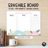 Elegant Bloom Task Board A4 Erasable Board