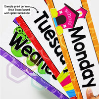 Flash Cards - Days of the Week Headers Bold Green (Digital Download)
