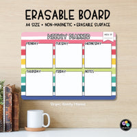 X027 - A4 Erasable Board (Stripes Weekly Planner)