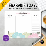 W2439 - ELEGANT BLOOM (Personalised A4 Whiteboard)